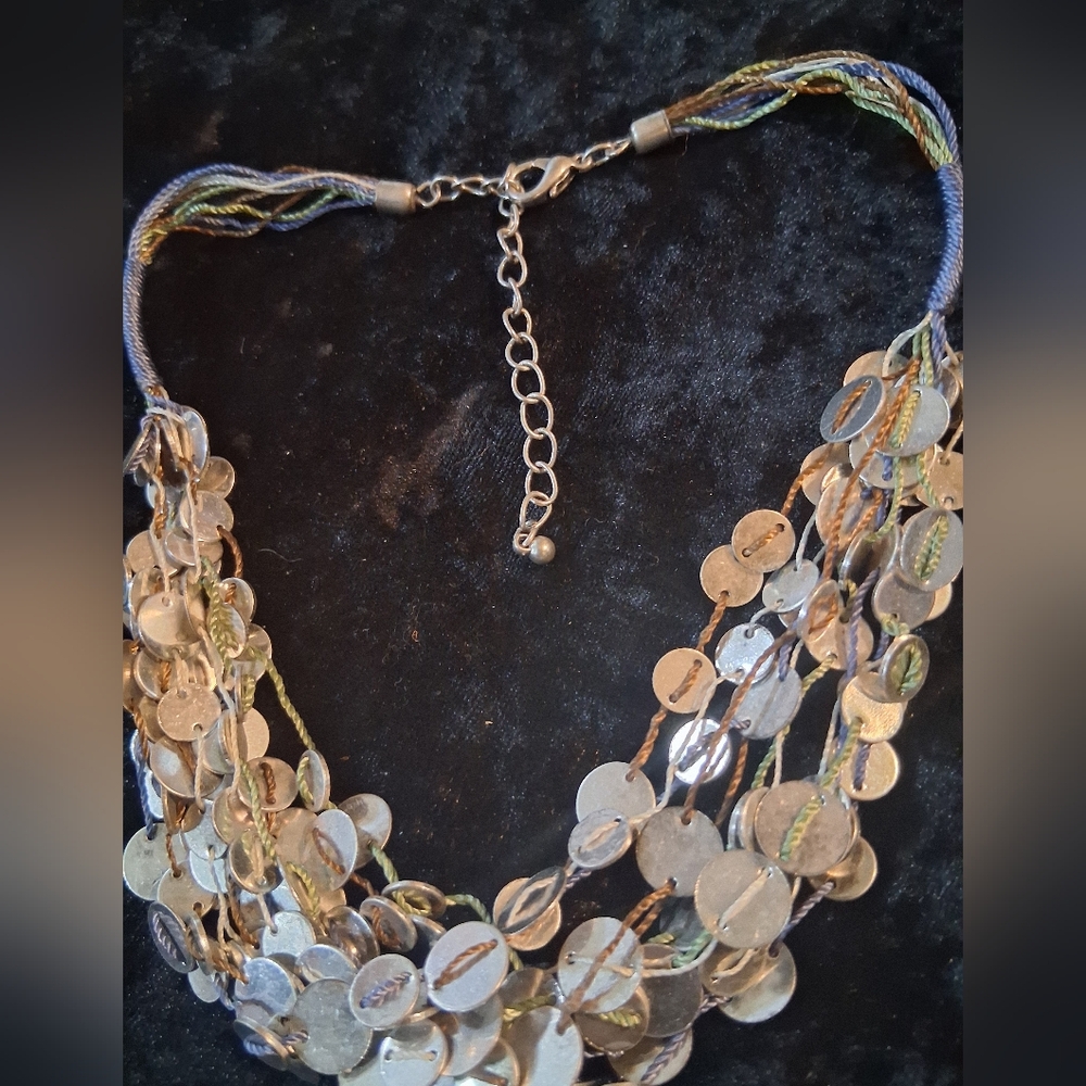 Anthropologie Silver Multi-Strand Necklace